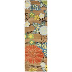 Handmade Soho Brown New Zealand Wool Runner (2'6 x 8')