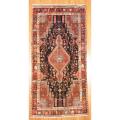 Persian Hand-knotted Hamadan Blue/ Red Wool Rug (4' x 9')