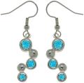 Silvertone Blue Crystal Bubble Cubic Zirconia Earrings