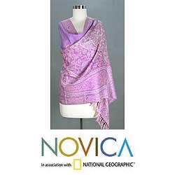Wool 'Lilac Love' Shawl (India)