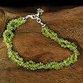 Sterling Silver 'Song of Summer' Peridot Anklet (India)