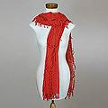 Cotton 'Fiery Red' Scarf (Guatemala)