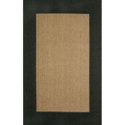 Woven Solid Border Black Rug (3'3 x 4'11)
