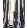 Black and Grey Striped 96-inch Sheer Curtain Panel