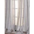 Light Grey Striped 96-inch Sheer Curtain Panel
