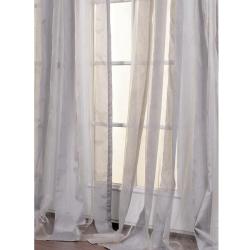 Light Grey Striped 108-inch Sheer Curtain Panel 