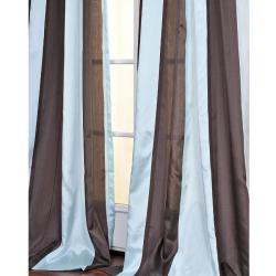 Blue and Coffee Striped 96-inch Sheer Curtain Panel 