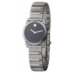 Movado Women's 'Vizio' Stainless Steel Black Dial Quartz Watch