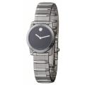 Movado Women's 'Vizio' Stainless Steel Black Dial Quartz Watch