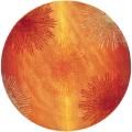 Handmade Soho Burst Rust New Zealand Wool Rug (6' Round)
