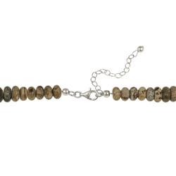 Stonique Creations Sterling Silver Graduated Jasper 24-inch Necklace