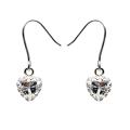 Sterling Silver Heart-cut Cubic Zirconia Earrings