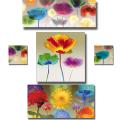 Robert Mertens 'Poppy and Fireworks' 5-piece Canvas Art Set