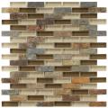 Somertile Reflections Subway Brixton Stone and Glass Mosaic Tiles (Pack of 10)