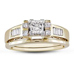 14k Yellow Gold 3/4ct TDW Diamond Bridal Ring Set (F-G, SI1-SI2)