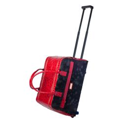 Terrida 20-inch Leather Carry On Rolling Duffel