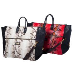 Terrida Python-embossed 17-inch Leather Carry On Duffel