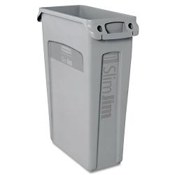 Rubbermaid Grey Slim Jim 23-gallon Venting Channel Receptacle
