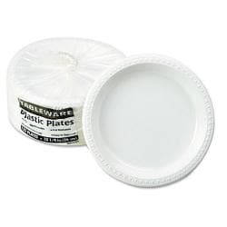 Tablemate 10.25-inch White Plastic Plates (Case of 125)