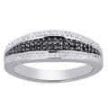10k Gold 1/3ct TDW Black/ White Diamond Fashion Band Ring (I-J, I1-I2)