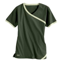 IguanaMed Women's Cross Over Tree Line Green Top