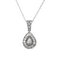 10k Gold 1/4ct TDW Diamond Vintage Pear-shaped Necklace (I-J, I2-I3)