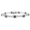 Sterling Silver 4ct TDW Black and White Diamond Bracelet (H-I, I3)