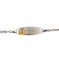 Sterling Silver Children's Enameled Bear Adjustable ID Bracelet