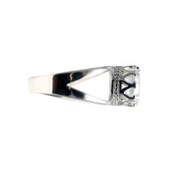 Sterling Silver Crown-set Oval Cubic Zirconia Ring
