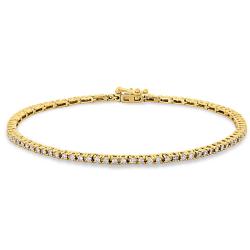 14k Yellow Gold 1ct TDW Diamond Tennis Bracelet (G-H, I1)