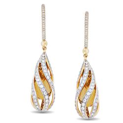 14k Yellow Gold Citrine and 1 5/8ct TDW Diamond Earrings (G-H, SI1-SI2)