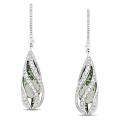 14k Gold Green Amethyst and 1 5/8ct TDW Diamond Earrings (G-H, SI1-SI2)