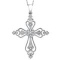 Sterling Silver Diamond Accent Cross Necklace