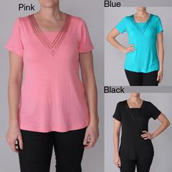 Adi Desigsns Women's Embellished Neck Tee
