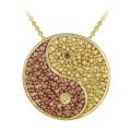 18k and Rose Gold over Silver Champagne Diamond Yin-yang Necklace