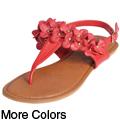 Journee Collection Women's 'Mod-54' Floral Accent Slingback Sandals