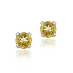 Glitzy Rocks Sterling Silver 1/2ct TGW 4mm Citrine Stud Earrings