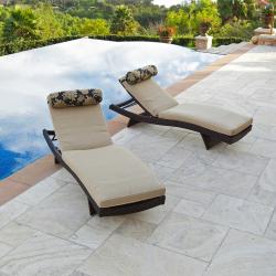 Delano Wave with Mattress and Bolster Pillow Chaise Lounger Set (Pack of 2)