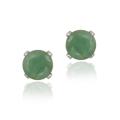 Glitzy Rocks Sterling Silver 5mm Emerald Stud Earrings