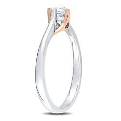 10k White and Rose Gold 1/4ct TDW Diamond Engagement Ring (G-H, I2-I3)