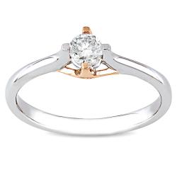 10k White and Rose Gold 1/4ct TDW Diamond Engagement Ring (G-H, I2-I3)