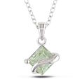 Sterling Silver 6-mm Green Amethyst Necklace