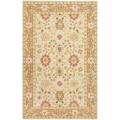 Micro Hand-hooked Chelsea Kashan Light Green Wool Rug (5'3 x 8'3)