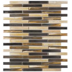 Somertile 10.75x12.75-in Samoan Brick 1/2x3-1/2-in Highlands Porcelain Mosaic Tile (Pack of 10)