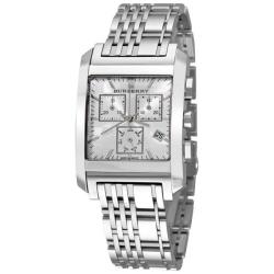 Burberry Men's 'Square' Silver Dial Chronograph Watch