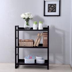 Black Wood 3-tier Bookcase 