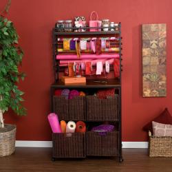 Burnet Espresso Craft Storage Rack and Baskets