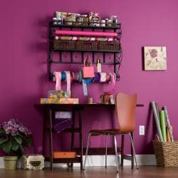 Burnet Espresso Wall Mount Craft Storage Rack