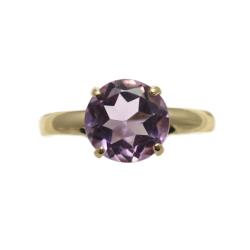 10k Yellow Gold Amethyst Solitaire Ring