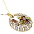 14k Yellow Gold 1/2ct TDW Diamond/ Multi-gemstone Necklace (H-I, I2)